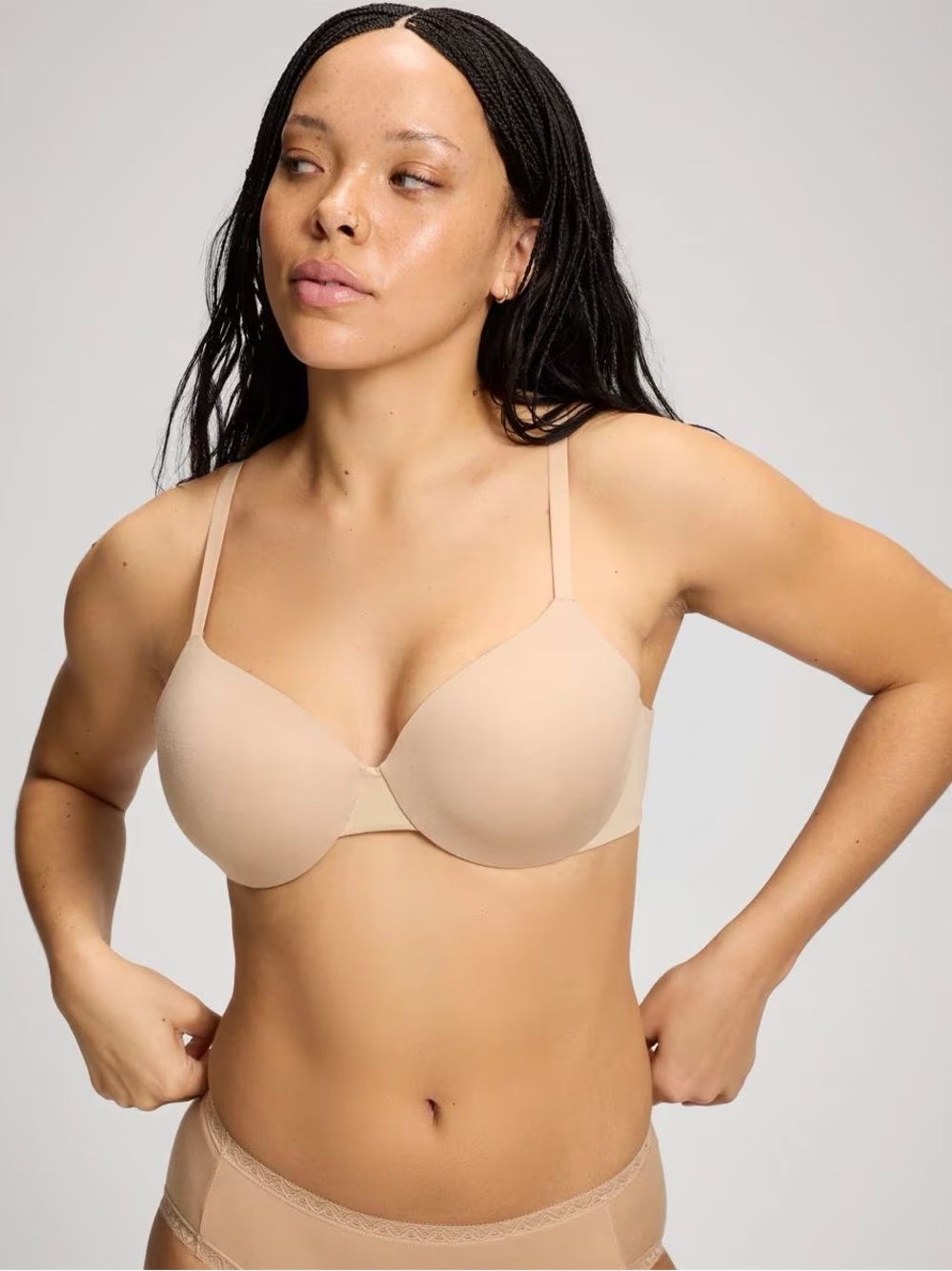 Soma Modern Cotton Perfect Coverage Lightly Lined Bra in Warm Amber (Tan) Sz 38D